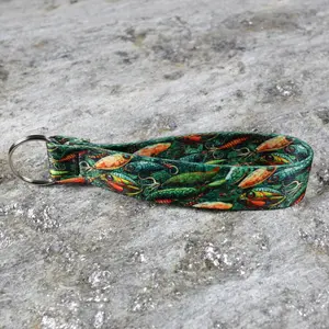 Fish Inspired Keychain Wristlet  Fun Fishing Style Wrist Strap for Keys & Bags