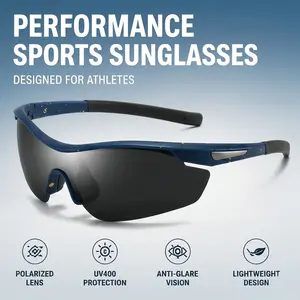 Ultralight Polarized Sports Sunglasses for Men - UV400 Protection Windproof Goggles for Cycling Running Golf Driving - Anti Glare Eye Protection