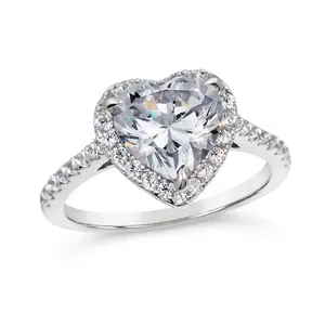 1ct  White Diamond Heart Ring