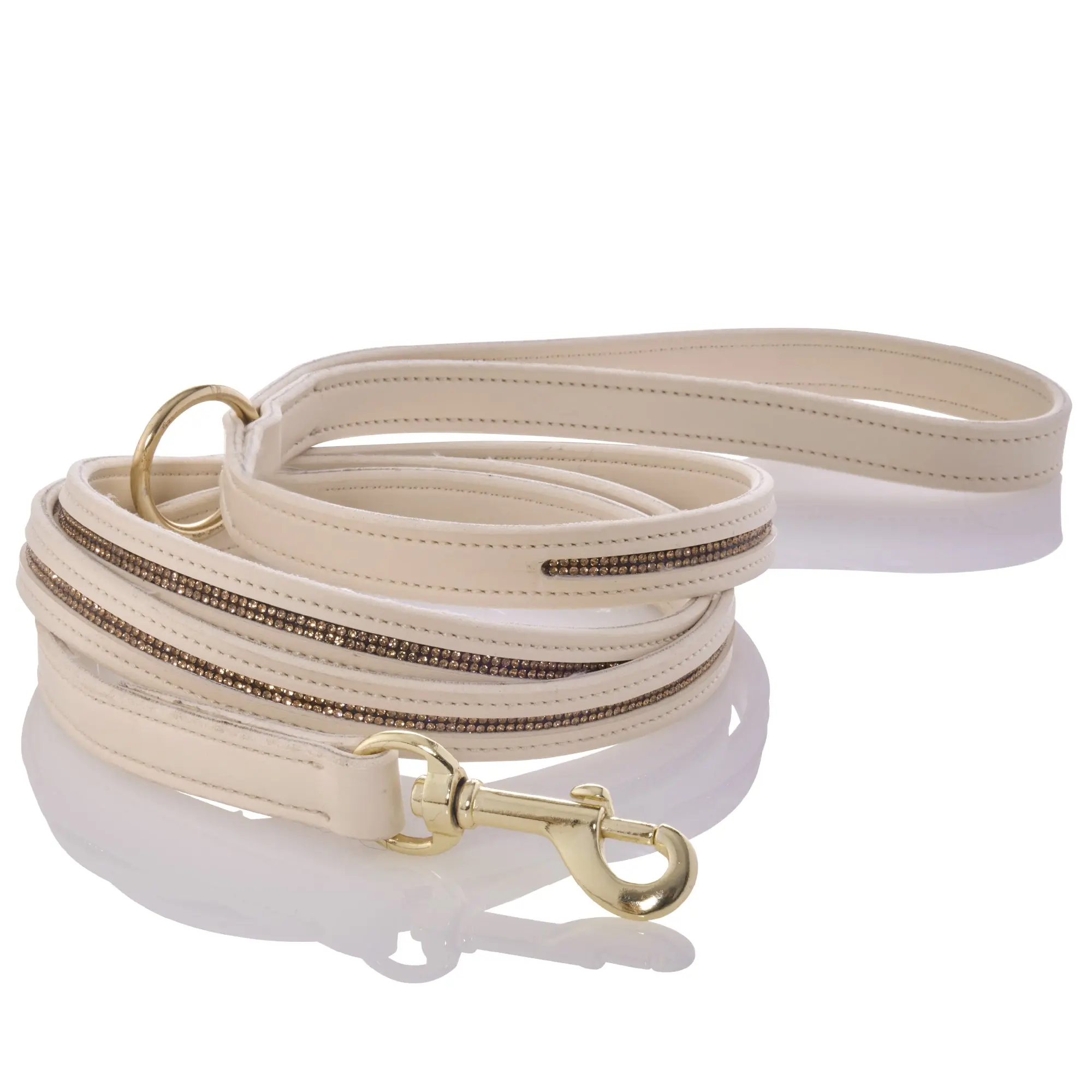 ROXY - THE CRYSTAL BLING 6 FT DOG LEASH WITH VEGAN LEATHER