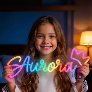 Custom RGB Neon Signs Personalized Rainbow Color Name Light Customized Neon Light for Birthday Wedding Party Bedroom Wall Art, Game Room Wall Decor Home Decor Aesthetic Room Goals