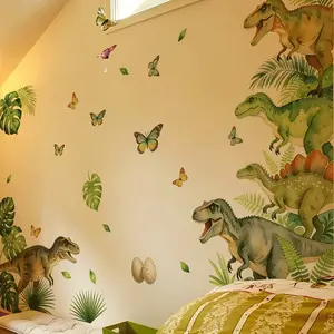 Dinosaur Theme Wall Stickers, Removable PVC Self-Adhesive, Suitable for Hotel, Guesthouse, Office, Bedroom, Living Room, Study, Restaurant