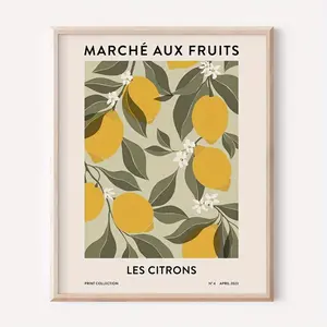 Lemon Delight Canvas Print - Frameless Botanical Wall Art for Kitchen, Living Room, Bedroom -  For Home Decor Enthusiasts -  Perfect Mother's Day Gift, Lemon Kitchen Decor