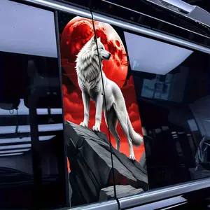 Wolf Pattern Car Sticker Set 2 Pieces: Waterproof, Scratch Resistant, Suitable for All Models - Car Accessories and Holiday Decorations for Laptops and Cars Decal for Cars