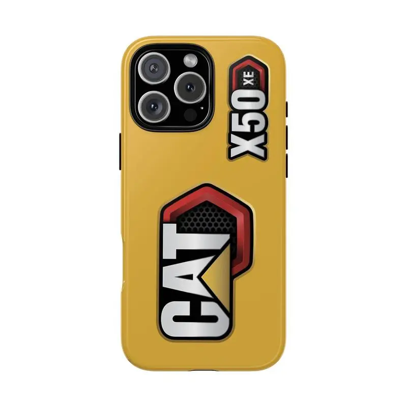 Caterpillar Logo Silicone Rubber Smartphone Casing, Protective Handheld Cellphone Accessory for iPhone 11-17 Pro Max/Plus, Samsung Galaxy S23-25 Devices