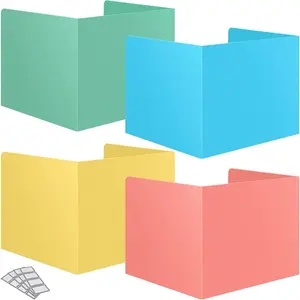 16 Pack Desk  Folders for Students Desk Divider - Designer Pastel Color  Folders for Students - Easy to Clean  Plastic  Shield Desk Dividers for Students Classroom Supplies
