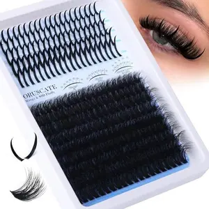CORUSCATE Lash Clusters 80D Long 12-20mm Lash Spikes, Thick Cluster Eyelash Extensions Volume Individual Lashes DIY Spiky Lash Extension Mega Eyelashes Cluster Mink Strips Lashes