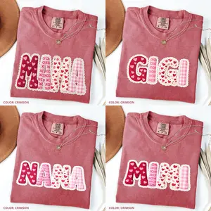 Comfort Colors Mama Mimi Gigi Nana Shirt, Family Love Heart Tee, Gift for Mom Grandma