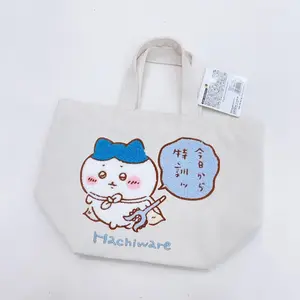 Kawaii Chiikawa Embroidered Handbag Cartoon Cute Canvas Tote Storage Bag Usagi Hachiware Gift Toy