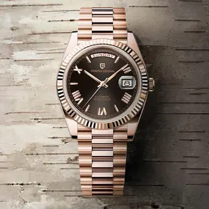 Men's Luxury Rose Gold Automatic Watch – AR Sapphire, Mechanical Wristwatch