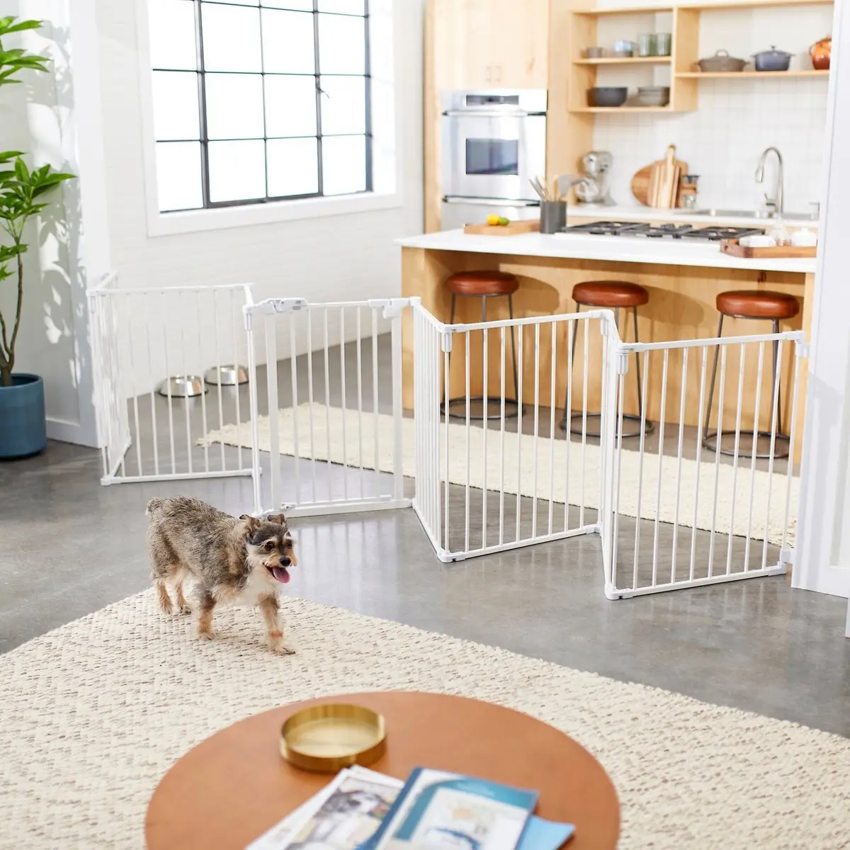 Steel 8-Panel Configurable Dog Gate and Playpen 190 x 2 x 30 inches White