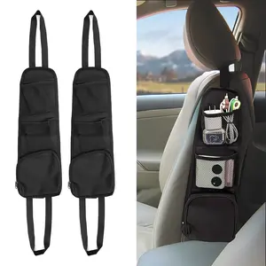 2PCS Car Seat Storage Hanging Bag, Multi-Pocket Seat Side Organizer, Multifunctional Mesh Net Pocket, Can Hold Mobile Phone, Wallet, Glasses, Suitable for Cars, SUVs, Trucks