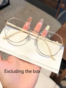 Women's Round Lightweight Durable Glasses, Clear Lens for Reading & Computer Use, Simple Stylish Design for Women & Students