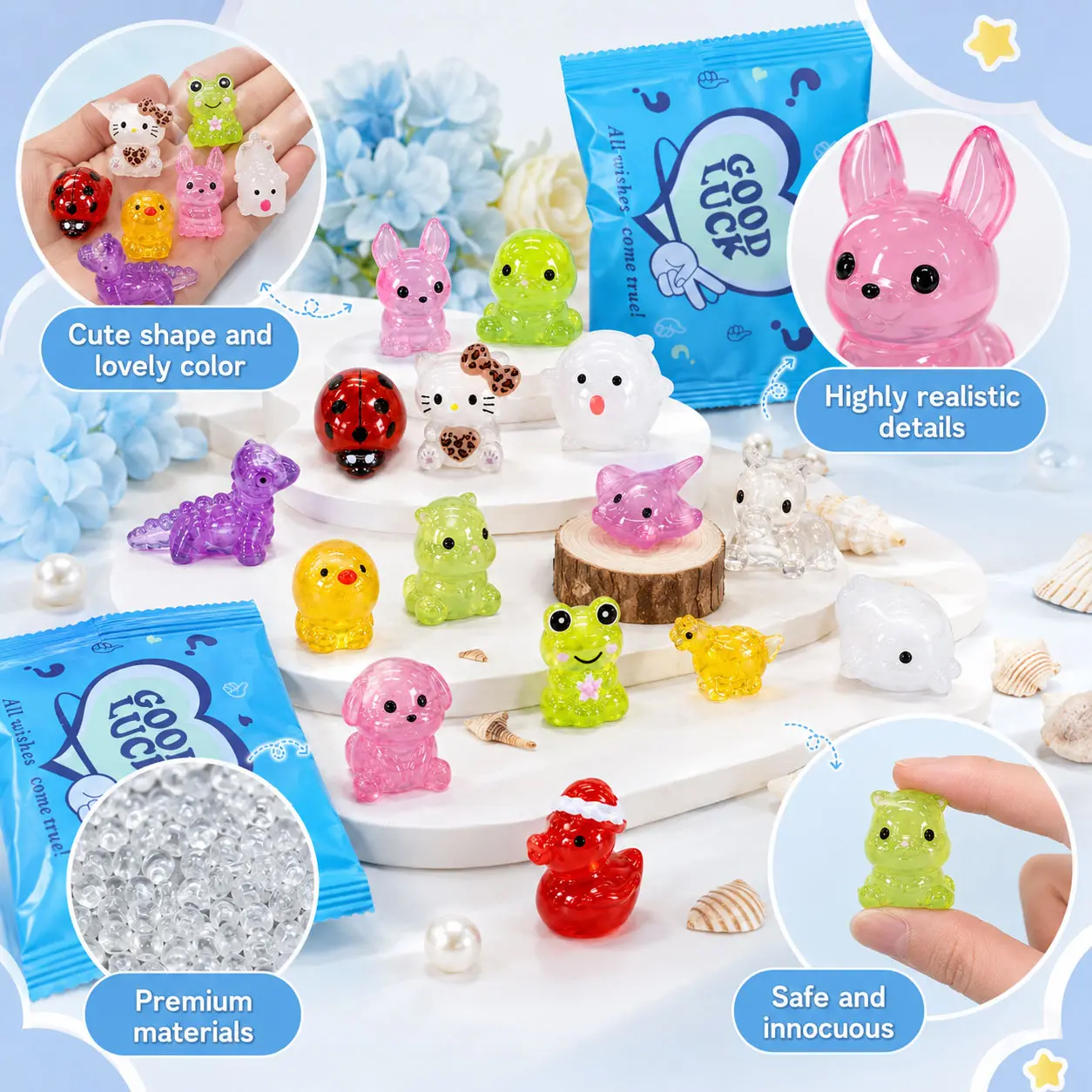 Glow-in-the-Dark Mini Resin Animal Figures, Assorted Styles & Colors, 50/100pcs Value Packs for Unboxing Fun, Fairy Garden Decor & Party Favors