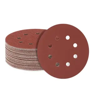 50 count 400 Grit 5 Inch 8 Hole Sanding Discs, Hook and Loop Round Sandpaper Pads for Random Orbital Sander