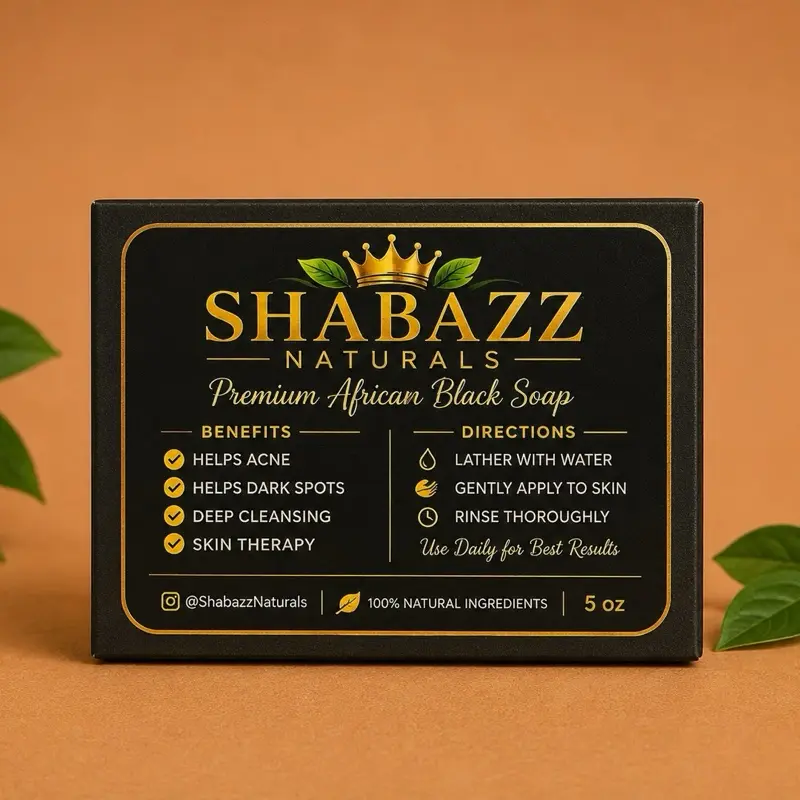 Shabazz Naturals 3pack African Black Soap Bar 5 oz
