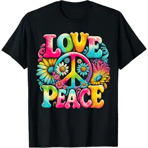 Hippie Peace Sign Love Tie Dye Hippie T-Shirt