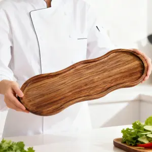 Unique Elliptical Wooden Tray, Smooth Polished Surface, Ideal for Desserts, Coffee, Cheese, Bread, Appetizers, Tea Parties, Cake Stand