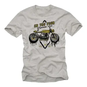 Motorcycle Mens T-Shirt with CB 750 Cafe Racer Conversion - Men Custom Biker Shirt-