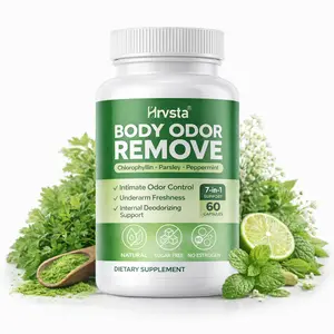 Body Deodorant Supplement, Unisex Natural Internal Odor Control Capsules, Chlorophyll Capsules, Improves Skin and Breath (60 capsules)