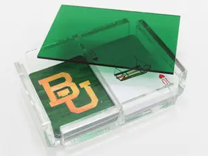 Green Acrylic Double Deck Playing Card Case