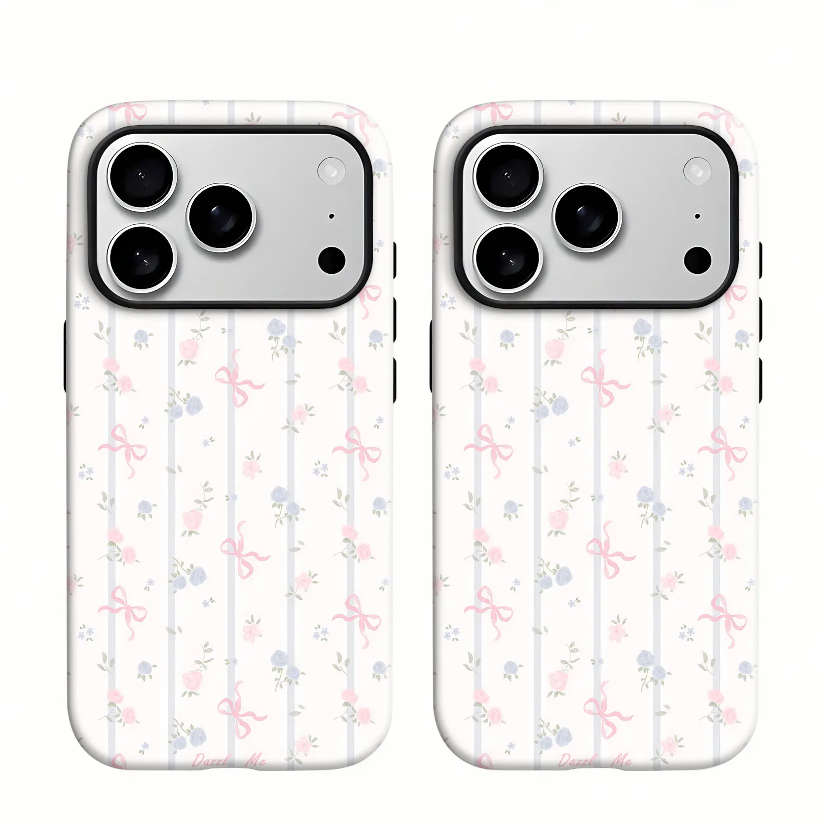 Floral Ribbon Pattern Phone Case — Compatible with Samsung S26/S25/S24/S23/S22/S21 and iPhone 17/16/15/14/13/12/11 Phone Cases. Stylish, durable, and the perfect gift for loved ones.