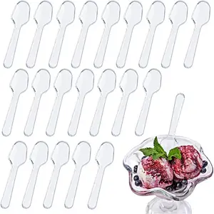 1000 PCS Mini Clear Tasting Spoons Plastic Sampling Pudding Taster Spoons for Jelly Yogurt Ice Cream Cake Dessert Spices Food Appetizer Supplies 2.95 x 0.79Inch