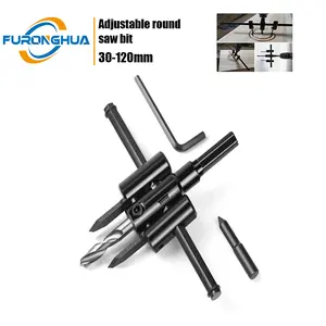 Adjustable Circle Hole Saw Drill Bit 30-120mm Aircraft Type Wood Plastic Drywall Cutting Tool Alloy Blade Cordless Precision Woodworking Tools
