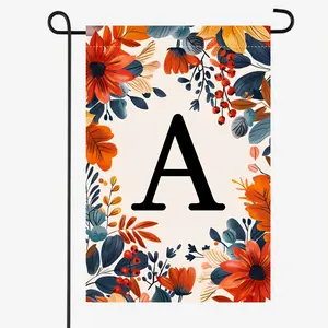 Charming Monogram Garden Flag 12x18 Inch Double Sided Welcome Yard Banner A-Z Floral Design Durable Polyester Easy Setup Outdoor Wreath No Stand anniversary usa porch decor day home proposal