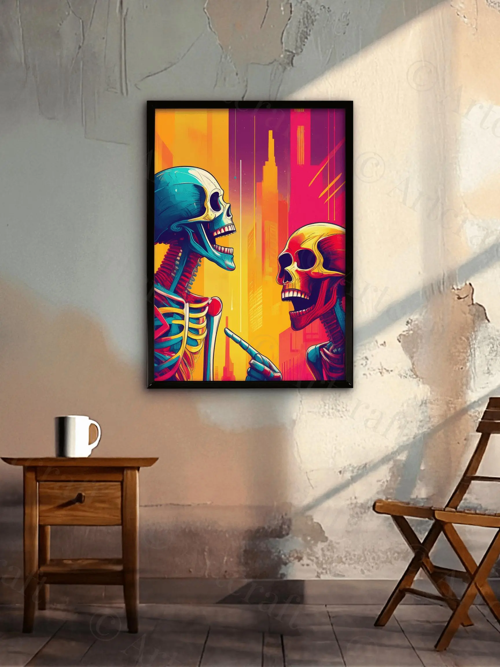 Fine art prints - Delivered to your door with frame options and more. Enjoy this poster hanging on your wall to lighten the mood. "Laugh Till You Die" available in multiple colors.