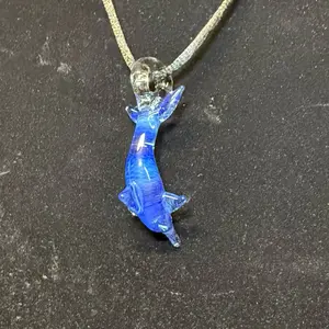 Handmade Dragon Tears Glass Dolphin Pendant