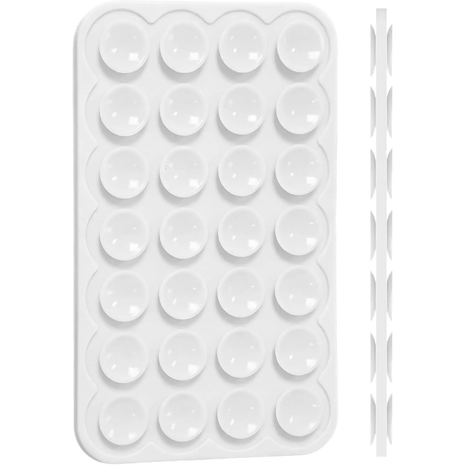 Silicone Double-Sided Suction Phone Detachable Mount | Fidget Sticky Phone Grip Hands-Free for Selfies & Videos, Trending TikTok items Gift for Content Creator, 3.74″x2.2″ White