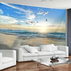1pc, Beach and Waves Scenery Photo Background Tapestry, Suitable for Living Room Bedroom Office Home Room Party Decoration, Comes with Free Hanging Clip