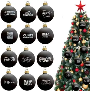 12-Piece Funny Christmas Ornaments Set – Adult Humor Tree Decor, Hilarious Gag Gift for Friends & White Elephant -  Funny Christmas Decor – Holiday Trees & Gifts – Ball Ornaments – Hilarious Offensive Humor