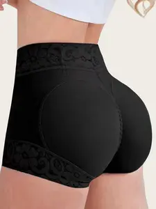 1 Count Women's High-Waisted Tummy-Control Briefs, Fajas, Lace-Trimmed Butt-Lifting Shaping Briefs, High-Compression Opaque Shaping Pants, Firm Waist And Lift Buttocks, Suitable for Daily Wear and Special Occasions, Shapewear