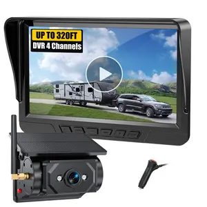 SOARFLY Solar RV Camera - Wireless Magnetic Backup Cam with HD 1080P/Night Vision & RECORDING No Wiring, No Drilling Setup in Mins7" Split Screen for Truck, Trailer, 5th Wheel Solar Power 25Hrs + Loop Record  Backup Camera