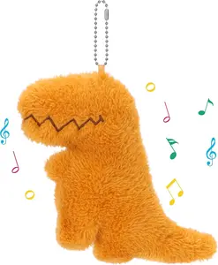 Singing Dinosaur Plush Toy – Musical Dino Stuffed Animal, Funny Dinosaur Party Gift & Birthday Decoration, Novelty Keychain for Adults, Women, Men & Friends (Dino)