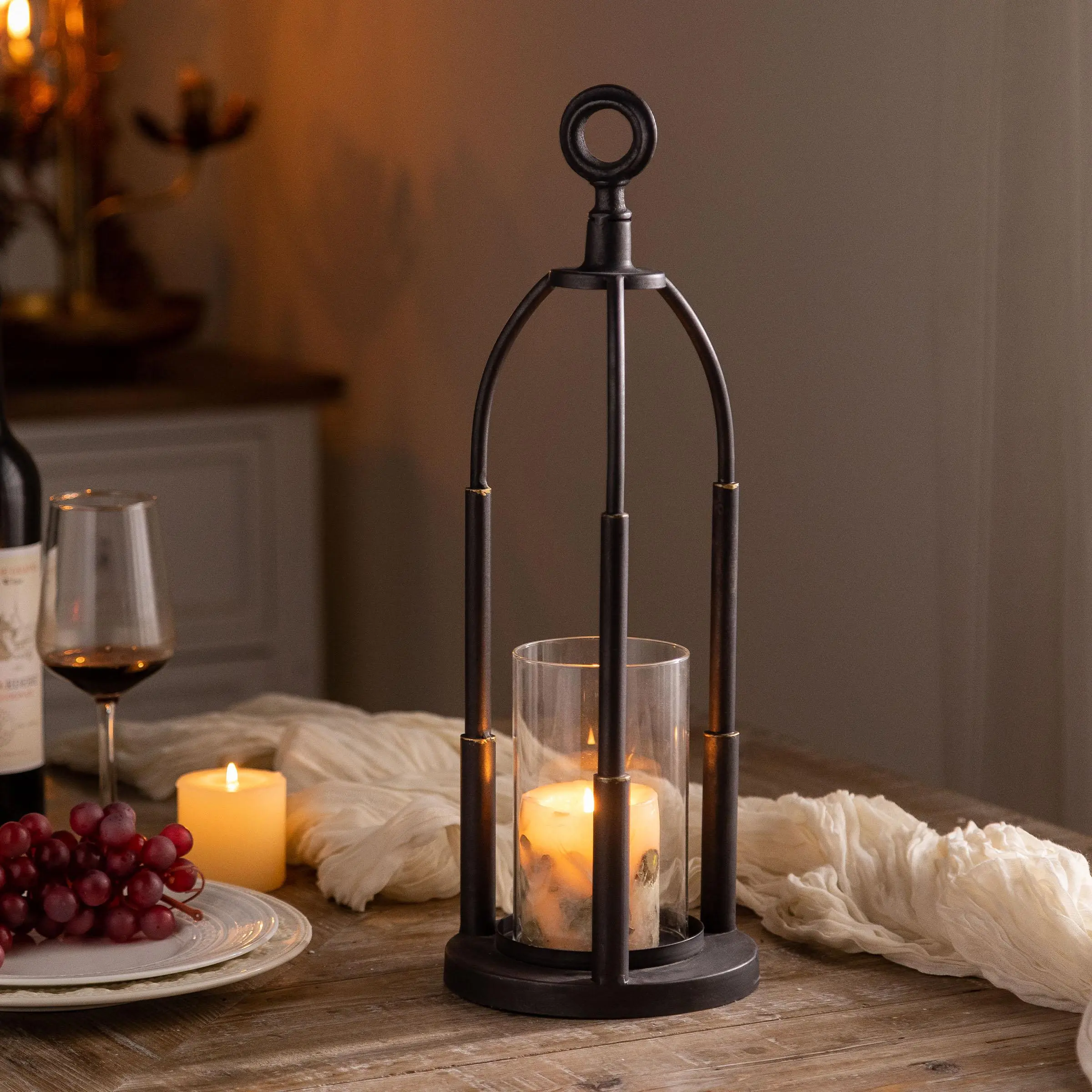 Vintage Metal Hanging Candle Holder, 1 Count Romantic Candlestick Holder, Decorative Candle Holder for Home Party Wedding, Ornaments