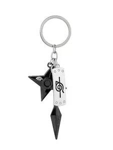 Anime Ninja Village Keychain, Metal Shuriken Kunai Pendant, Fan Cosplay Accessory, Casual All-Seasons Keychain, Plain Style, Keychain Charm
