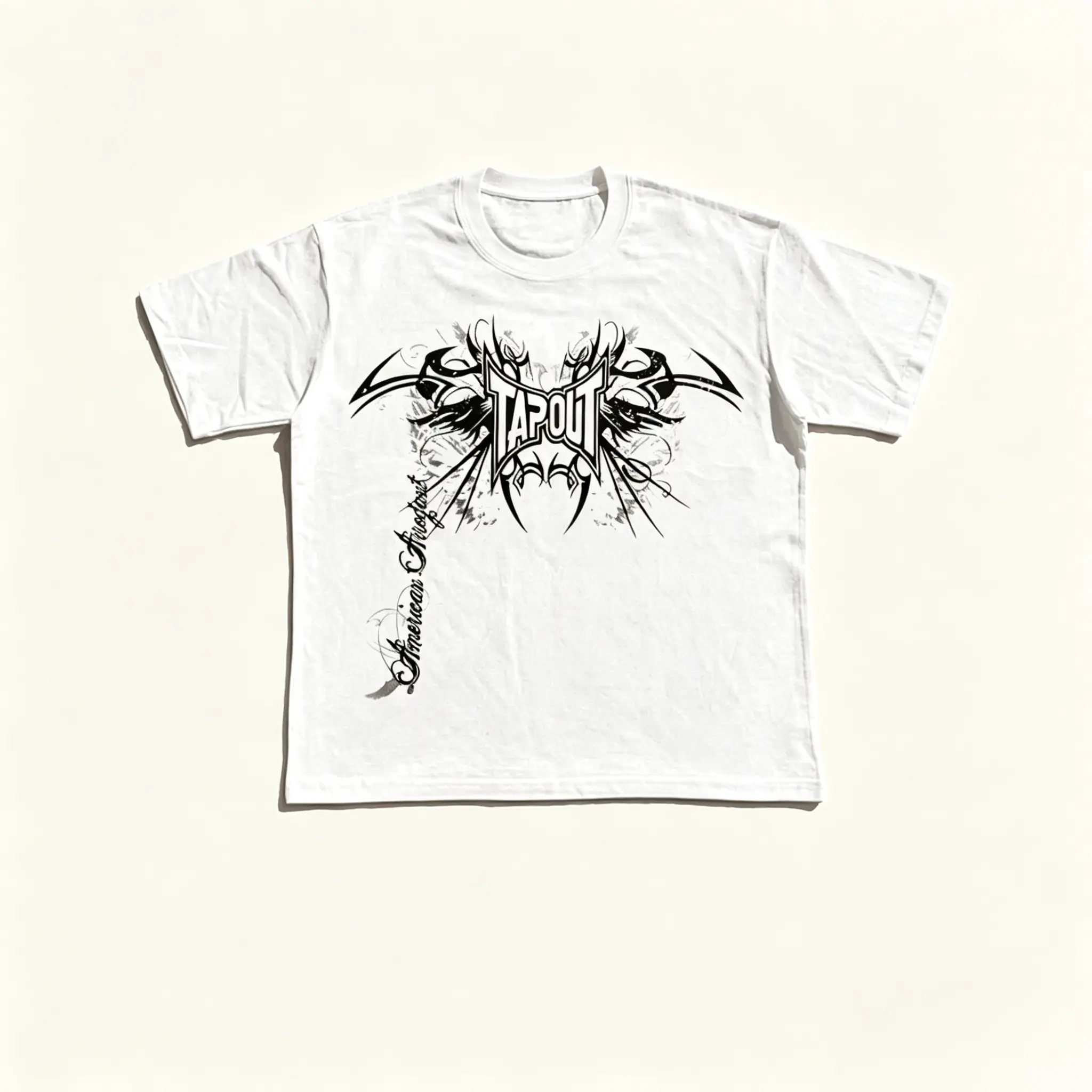 Men's Tapout AOP Graphic Print Graphic T-Shirt - 100%25 Cotton White Short Sleeve Crew Neck Regular Fit Casual Wear | Soft & Breathable Fabric, Durable Print, Everyday Comfort, Machine Washable, casual streetwear outdoor pavement Menswear Relaxed Fit