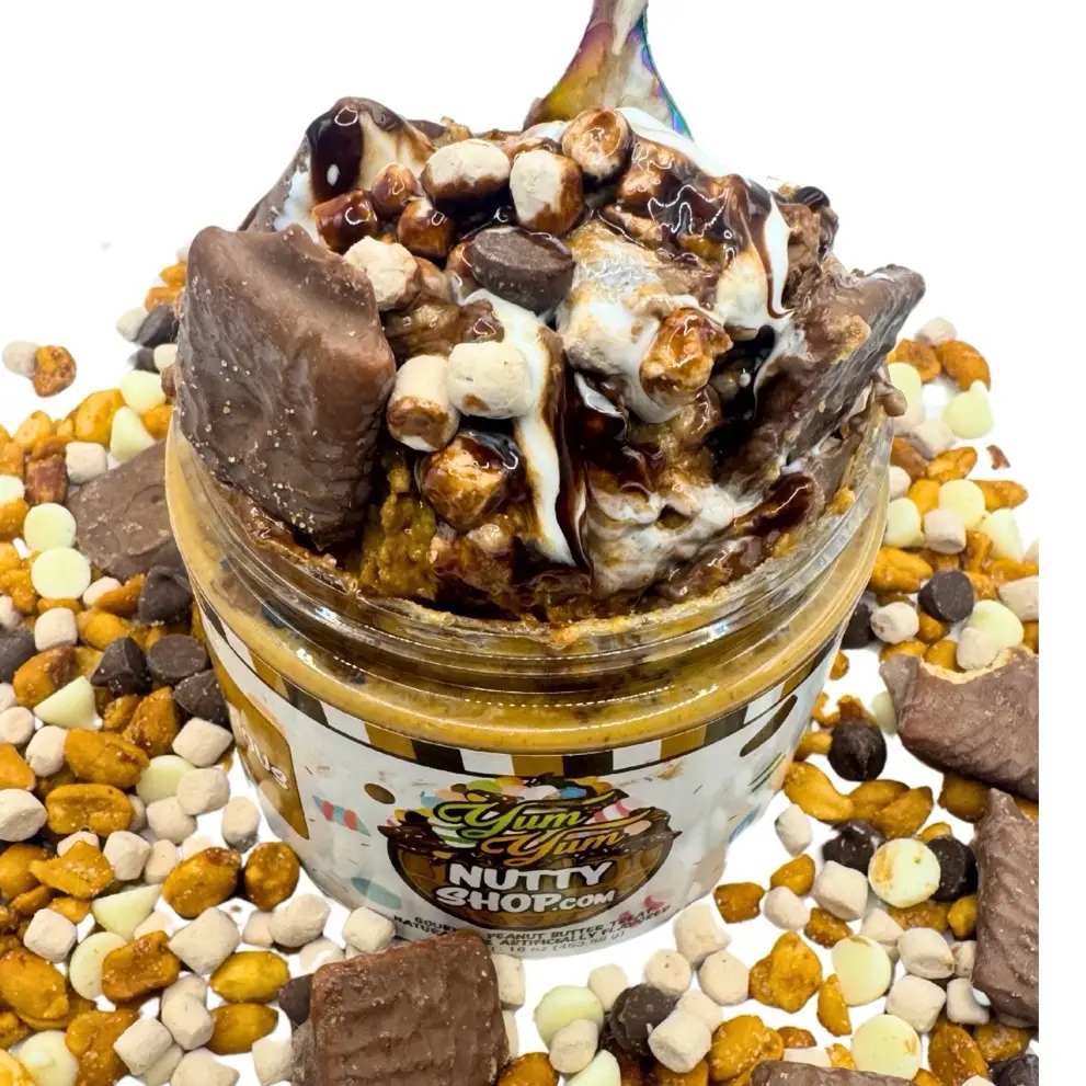 S'moreLicious - Gourmet Small Batch Peanut Butter Dessert - White Chocolate PB - Layered with Marshmallow Crème - Chocolate Sauce & topped with Chocol