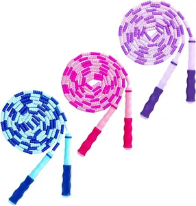 Jump Rope for Kids, Adjustable Jump Ropes for 4 5 6 7 8 10 12, Tangle Free Jumping Rope Age 8-12, Segmented Soft Beaded Skipping Rope for Women Fitness jumprope  counter boxer  rope