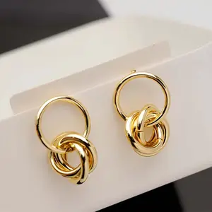 [Summer Offer] Light Luxury French Hoop Geometric Earrings Retro High-end Hoop Earrings Personality Temperament Summer Accessories