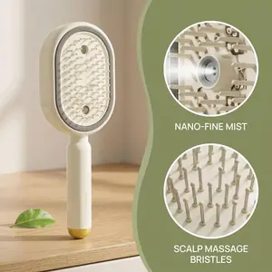 2026 Electric Steam Hair Straightening Brush Rechargeable Steam Hair Brush Anti Frizz Detangling Hair Straightener Brush Anti Static Hair Styling Tool for Women All Hair Types Fast Heating Portable Beauty Gift Set