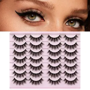 14 Pairs High-Imitation Eyelashes, 3D Curl Edge Craftsmanship, Dense Wild Look, Instantly Brighten Eyes, Shiny and Expressive Gaze, Fluffy False Eyelashes, Volume Lashes