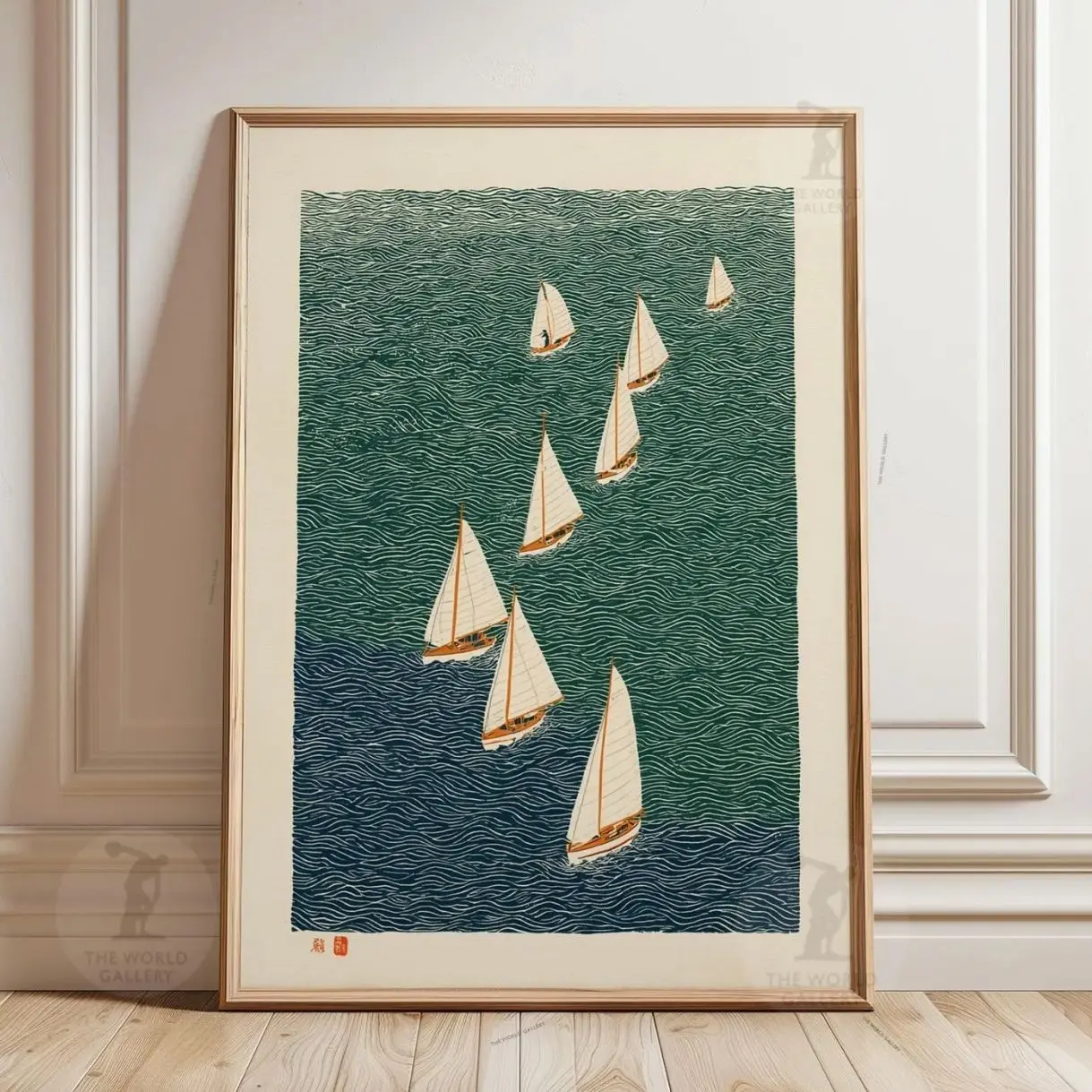 Minimalist Sailboat Wall Art Print, Sailing Boats Ocean Poster, Nautical Coastal Decor, Beach House Artwork O
