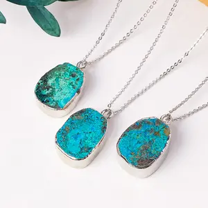 Natural Blue Apatite Pendant Necklace – Genuine Healing Crystal Jewelry, Handcrafted Gemstone Necklace for Women and Men, Stylish Spiritual Jewelry for Everyday Wear and Special Occasions