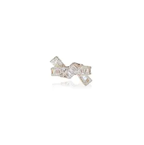 Abella Ring - Bowtie Shape with Vintage Stones - Personalizable - Size 6.5/7 but Can be Adjusted - 18k Gold Plated Zircon Crystal - Fashion Costume Ring