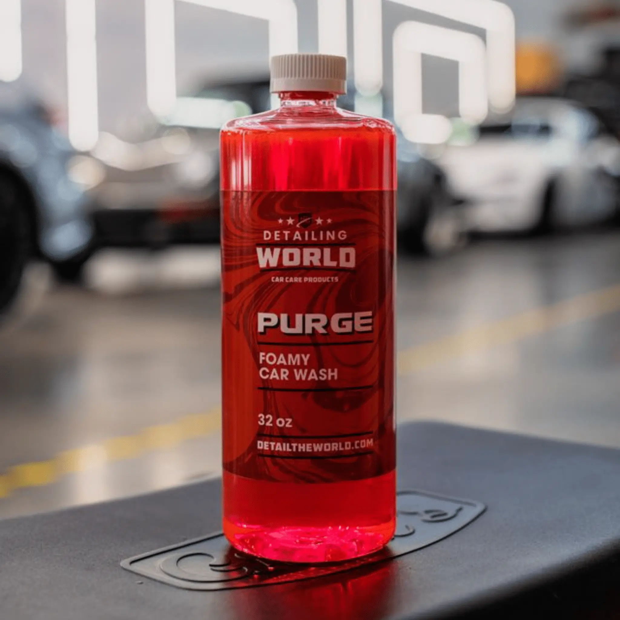 Detailing World Purge Car Shampoo - Concentrated Formula with Cherry Fragrance & Shell Pink Color for Streak-Free Rinsing & Deep Cleaning