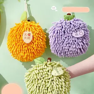 1pc Fruit Design Decorative Thick Chenille Hand Towel, Hanging Absorbent Quick Dry Anti-Odor Soft Home Face Cloth, New Skin-Friendly Household Towel, Hangable Decorative Towels